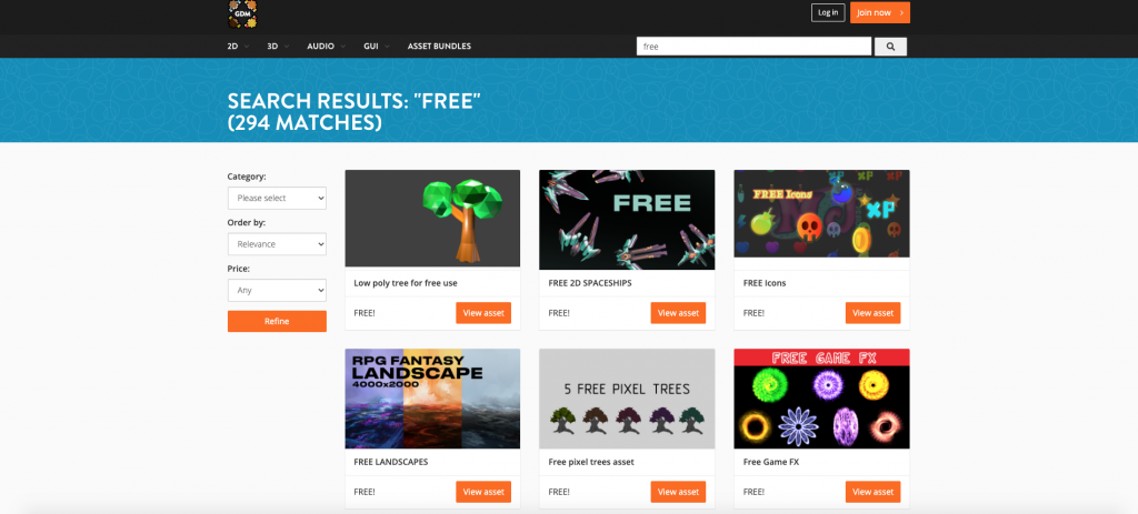 Gamedevmarket - free game art