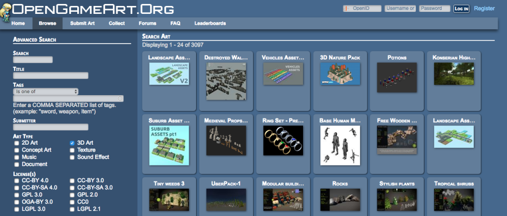 Open Game Art - 3D Game Art
